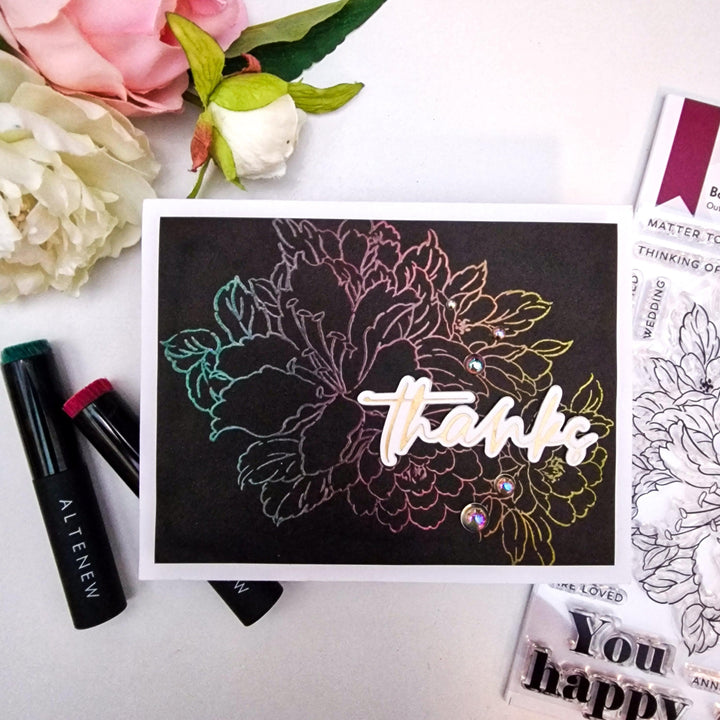 Altenew Stamp & Die & Stencil & Embossing Folder Bundle Bold Bouquet