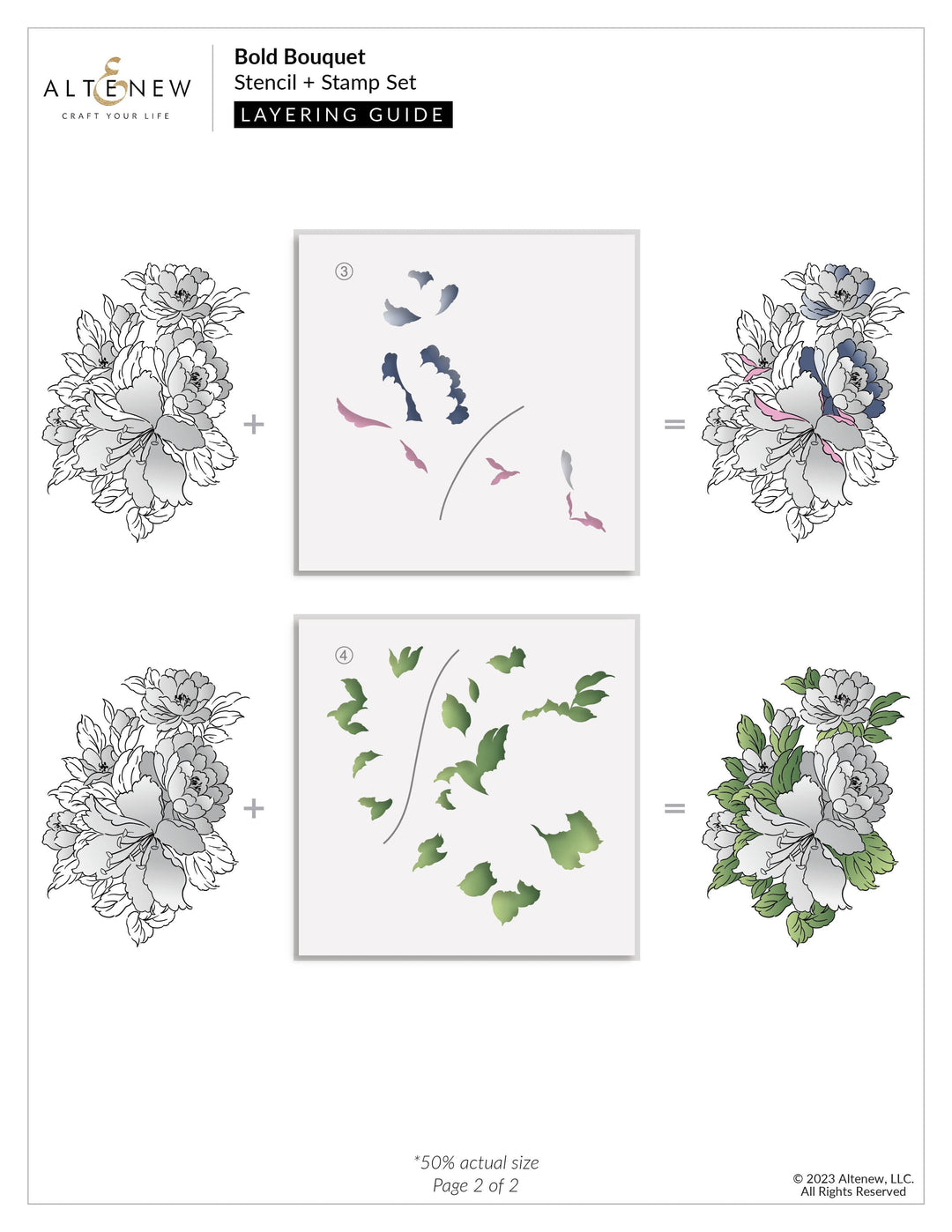 Altenew Stamp & Die & Stencil & Embossing Folder Bundle Bold Bouquet