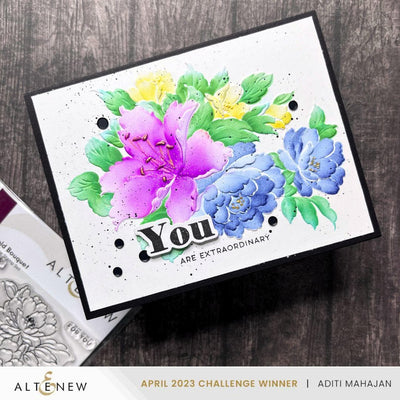 Altenew Stamp & Die & Stencil & Embossing Folder Bundle Bold Bouquet