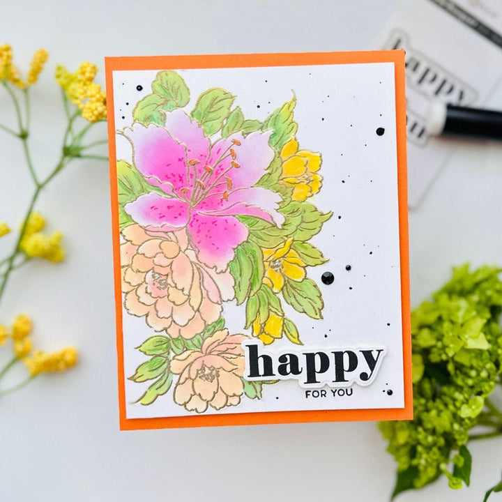 Altenew Stamp & Die & Stencil & Embossing Folder Bundle Bold Bouquet