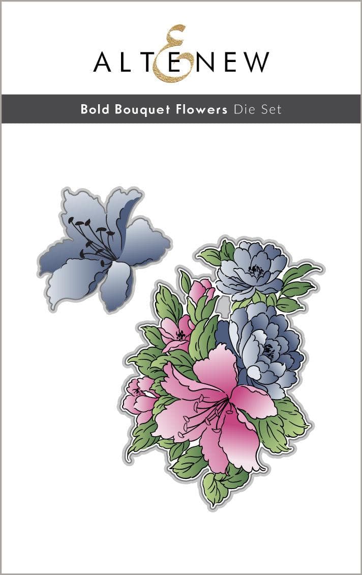 Altenew Stamp & Die & Stencil & Embossing Folder Bundle Bold Bouquet
