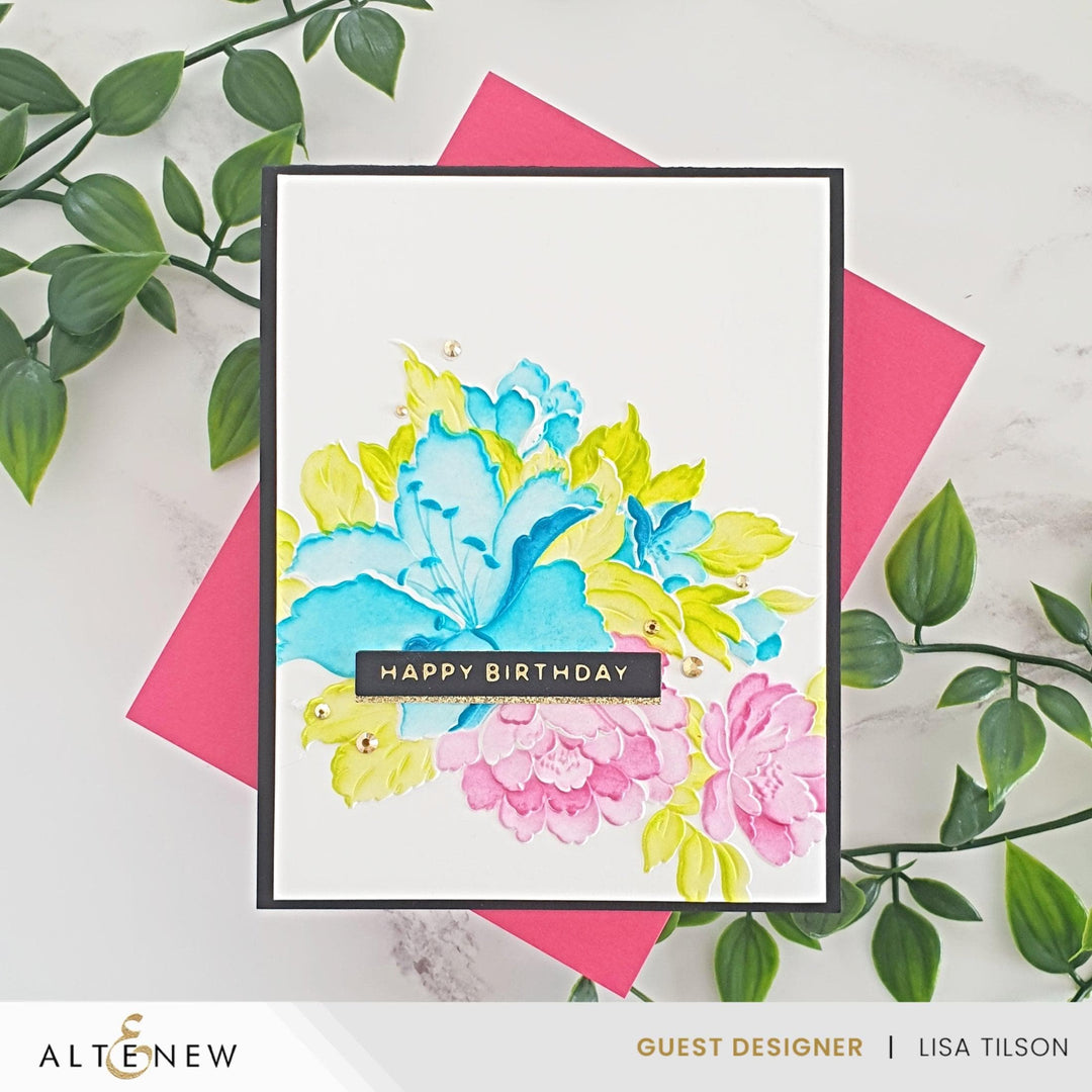 Altenew Stamp & Die & Stencil & Embossing Folder Bundle Bold Bouquet