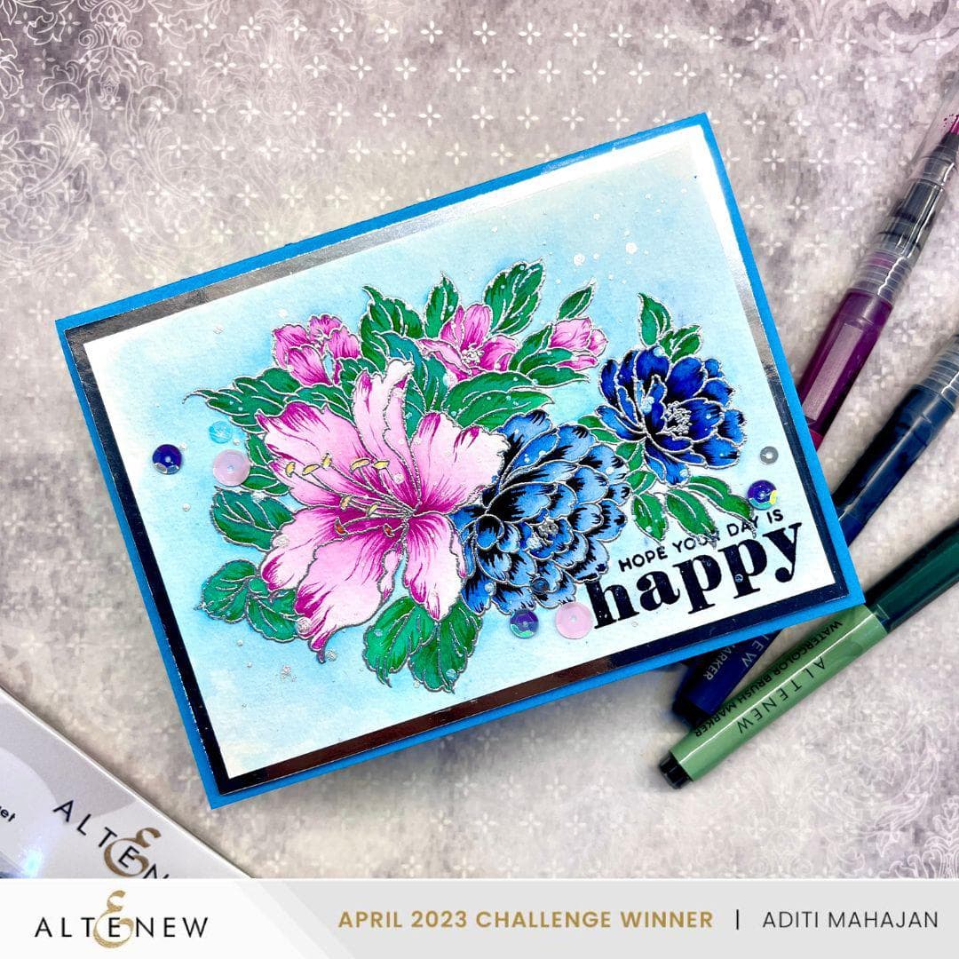 Altenew Stamp & Die & Stencil & Embossing Folder Bundle Bold Bouquet