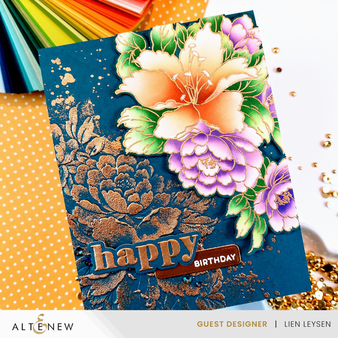 Altenew Stamp & Die & Stencil & Embossing Folder Bundle Bold Bouquet