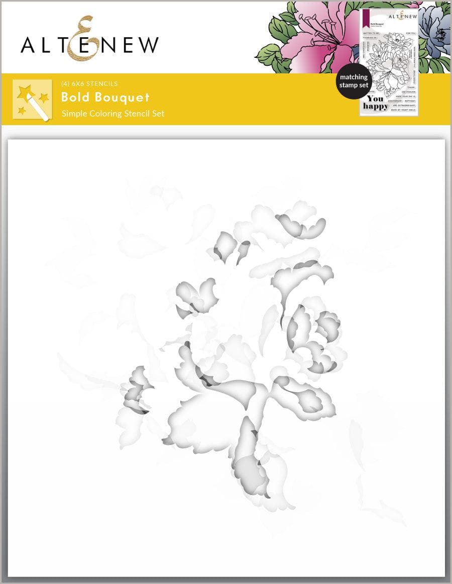 Altenew Stamp & Die & Stencil & Embossing Folder Bundle Bold Bouquet