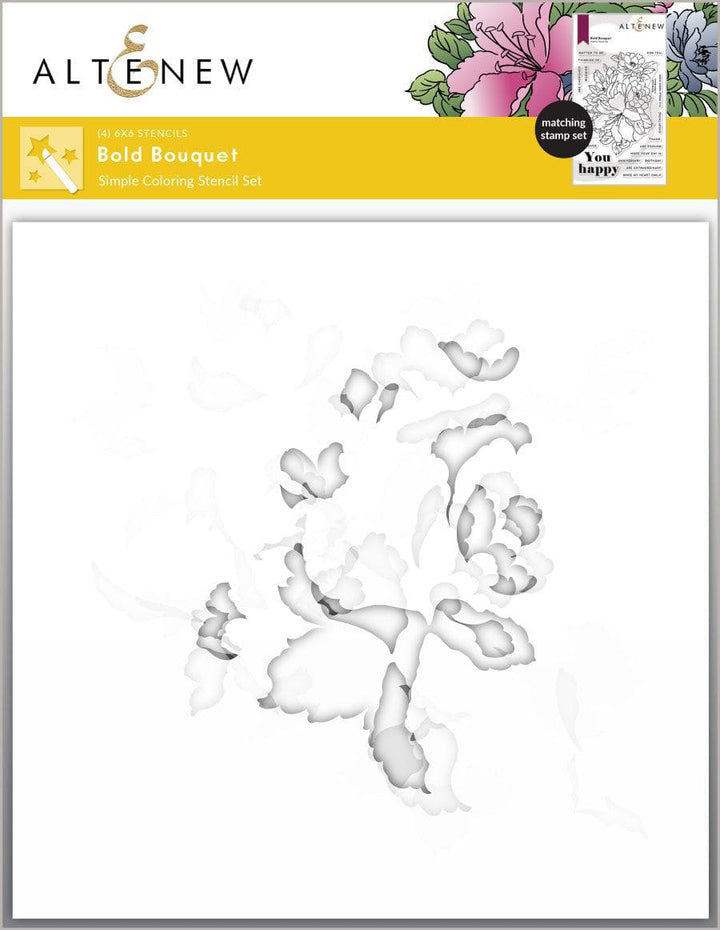 Altenew Stamp & Die & Stencil & Embossing Folder Bundle Bold Bouquet