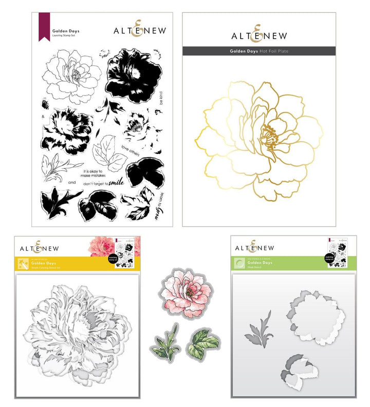 Altenew Stamp & Die & Stencil & Hot Foil Plate Bundle Golden Days Stamp & Die & Stencil & Hot Foil Bundle