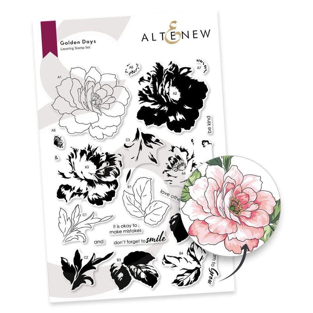 Altenew Stamp & Die & Stencil & Hot Foil Plate Bundle Golden Days