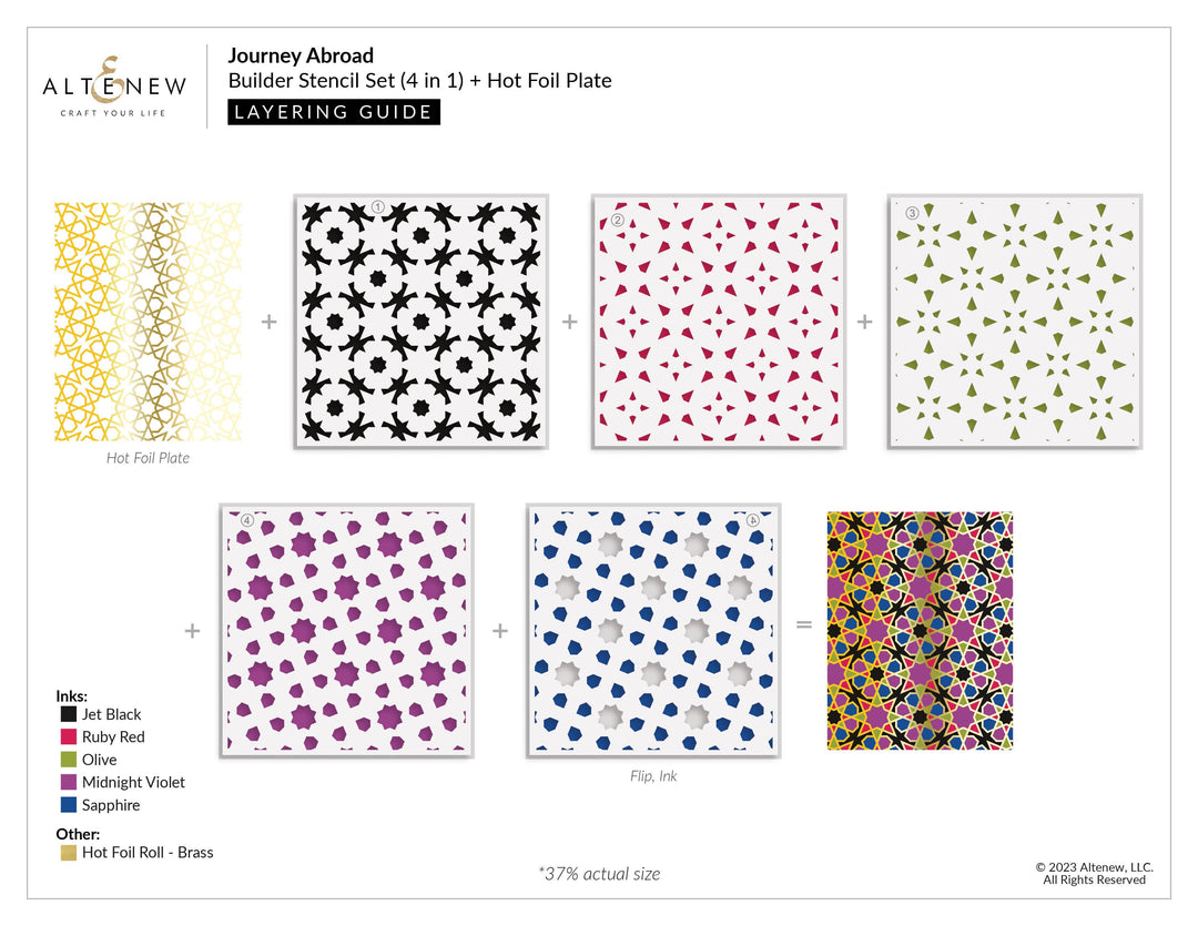 Altenew Stamp & Die & Stencil & Hot Foil Plate Bundle Journey Abroad