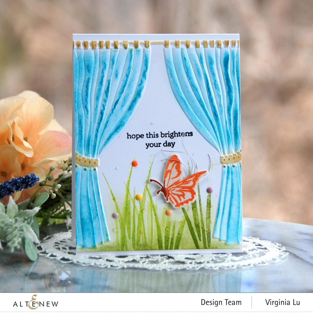 Altenew Stamp & Embossing Folder Bundle It's A Feast Stamp Set & Folded Drapes Embossing Folder Bundle