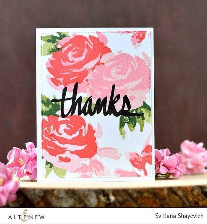 Altenew Painted Rose & Floral Ink Bundle with floral stamps and colorful ink pads for crafting and card making.