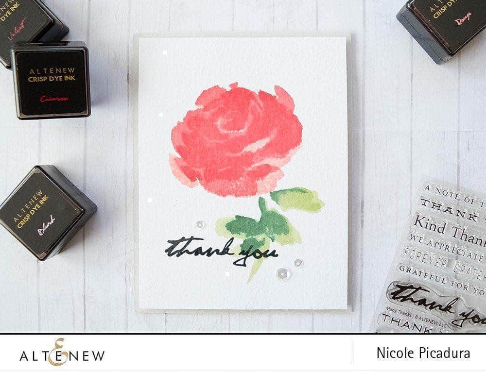 Altenew Painted Rose & Floral Ink Bundle featuring floral stamps and colorful ink pads for crafting and card making.