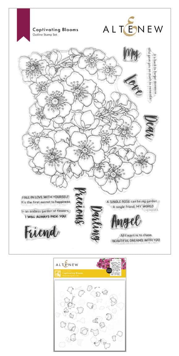 Altenew Stamp & Stencil Bundle Captivating Blooms Stamp & Stencil Bundle