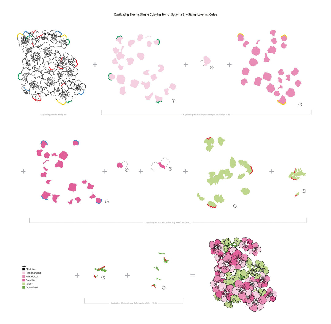 Altenew Stamp & Stencil Bundle Captivating Blooms Stamp & Stencil Bundle
