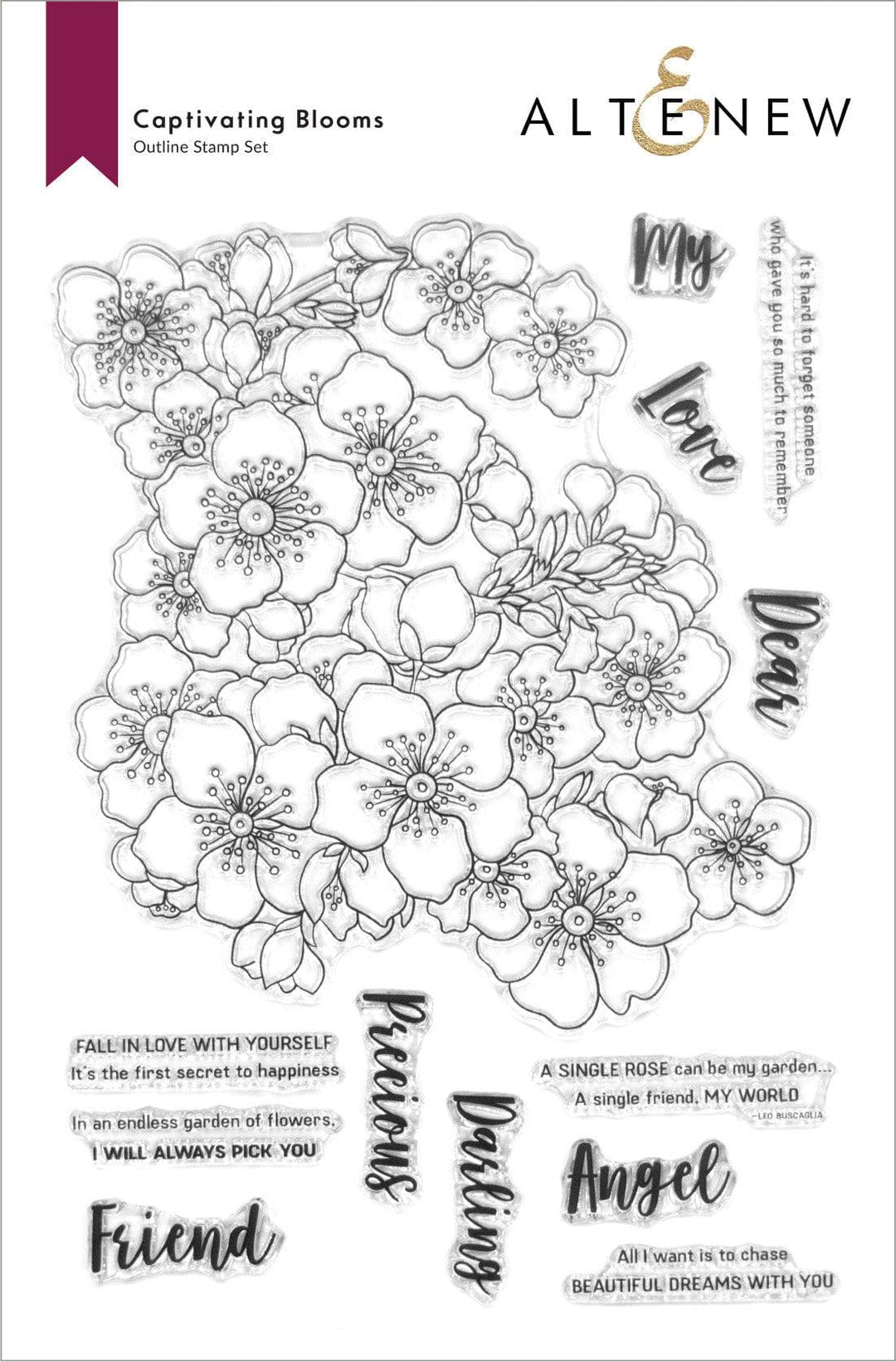 Altenew Stamp & Stencil Bundle Captivating Blooms Stamp & Stencil Bundle