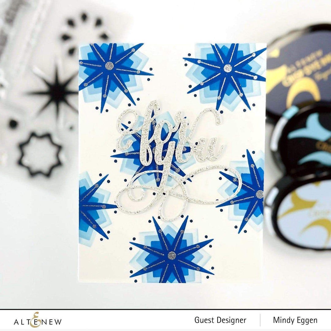 Altenew Fancy Star Builder Stamp & Stencil Bundle featuring star designs and patterns for creative crafting projects.