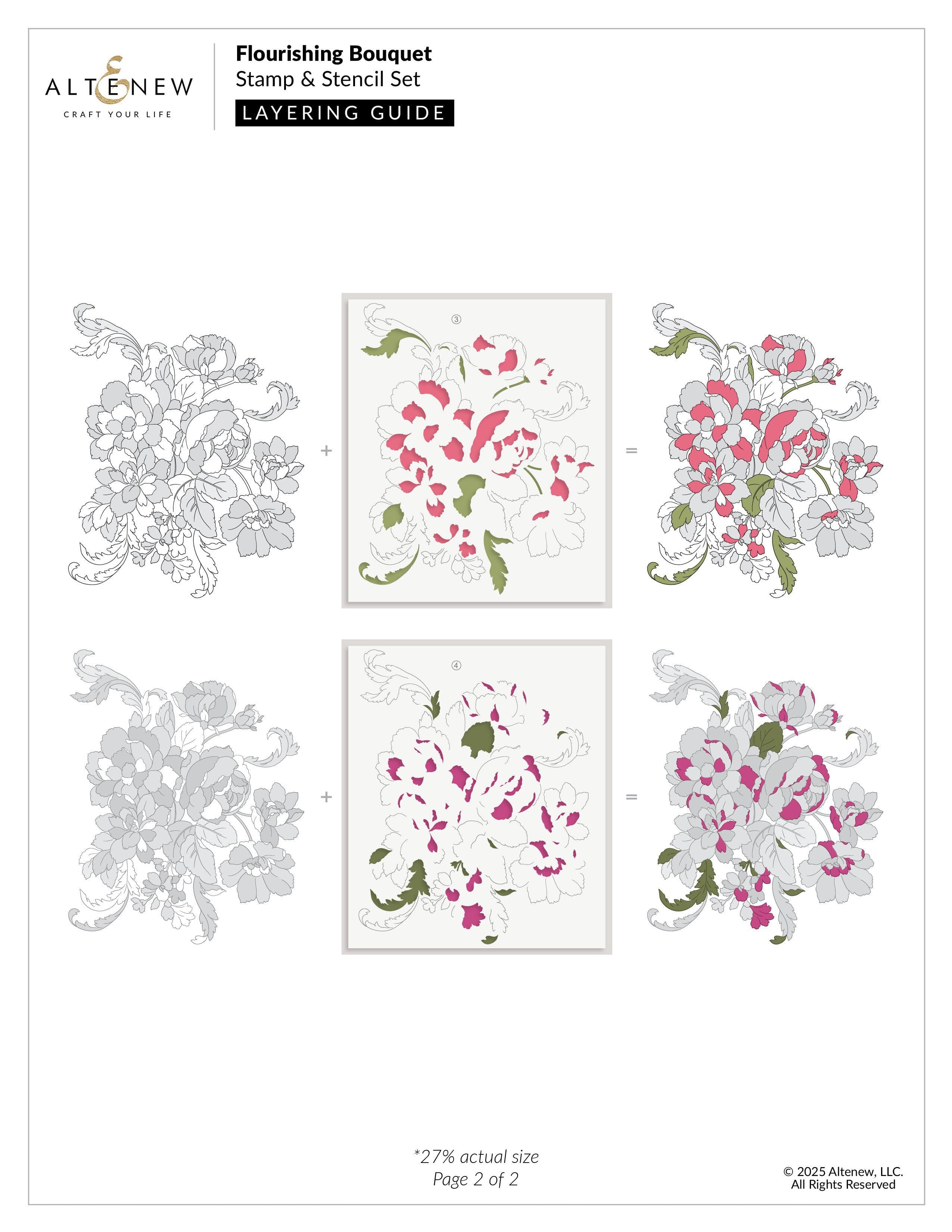 AltenewアルテニューLily Bouquet Plate&Stencils Flourishing Bouquet | Altenew