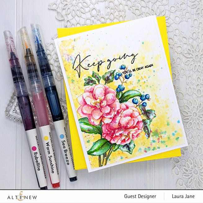 Altenew Stamp & Stencil Bundle Paint-A-Flower: Camellia Stamp & Stencil Bundle
