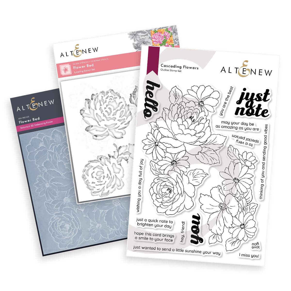 Flower Bed Bundle | Altenew - Stamp & Stencil & Embossing Folder