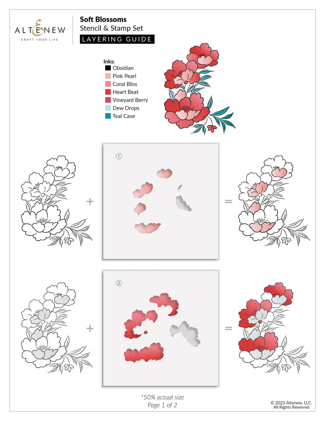 Altenew Stamp & Die Bundle Soft Blossoms