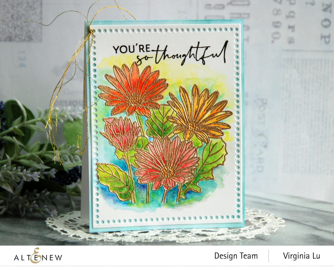 Altenew Stamp & Watercolor Bundle Paint-A-Flower: African Daisy & Watercolor Essential 12 Pan Set Bundle