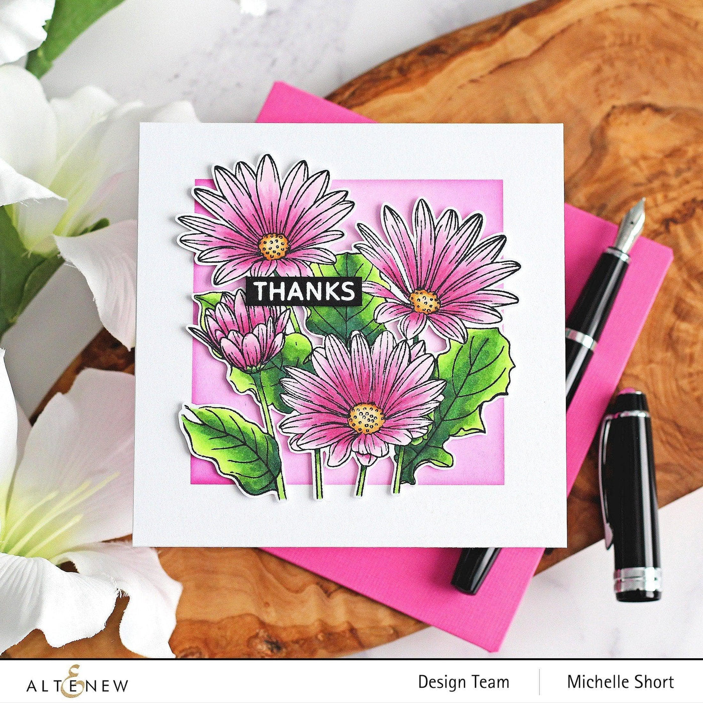 Altenew Stamp & Watercolor Bundle Paint-A-Flower: African Daisy & Watercolor Essential 12 Pan Set Bundle