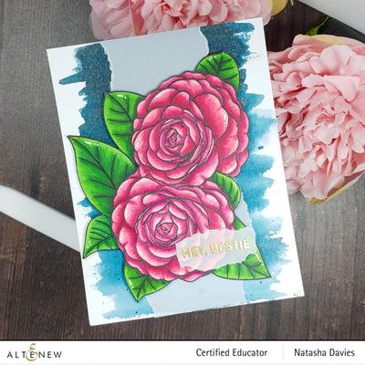 Altenew Stamp & Watercolor Bundle Paint-A-Flower: Camellia Waterhouse & Hawaiian Shores Brush & Fine Tip Pens Bundle