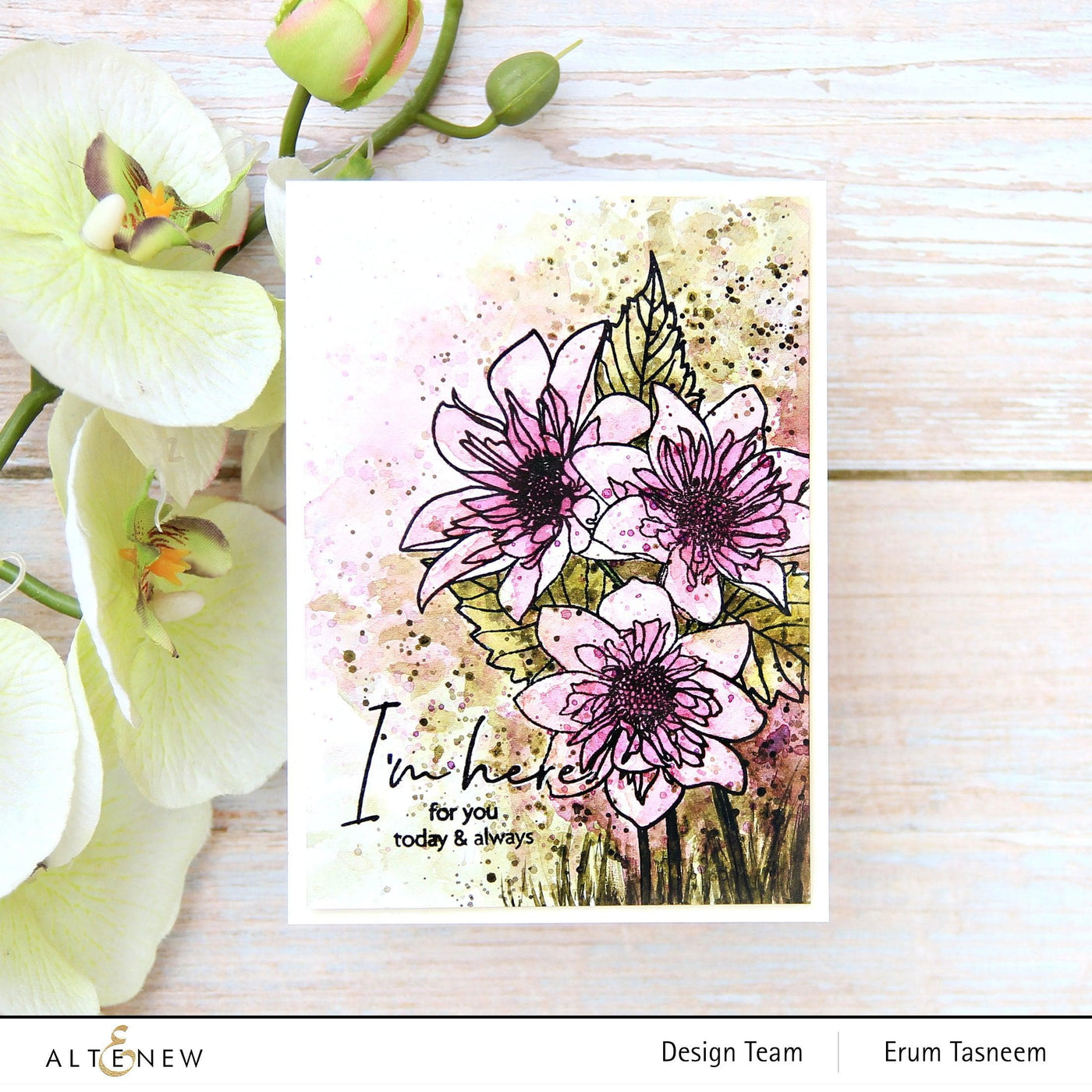 Altenew Stamp & Watercolor Bundle Paint-A-Flower: Fashion Monger Dahlia & Artists' Watercolor 24 Pan Set Bundle