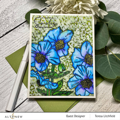 Altenew Stamp & Watercolor Bundle Paint-A-Flower: Himalayan Poppy & Artists' Watercolor 24 Pan Set Bundle