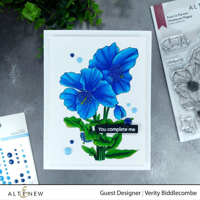 Altenew Stamp & Watercolor Bundle Paint-A-Flower: Himalayan Poppy & Artists' Watercolor 24 Pan Set Bundle