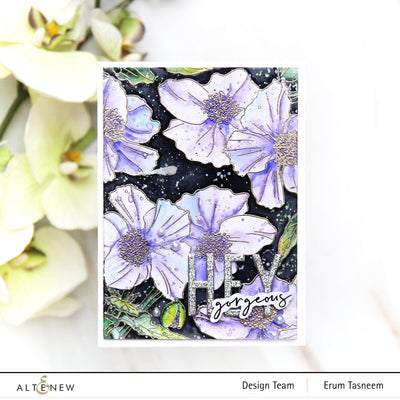 Altenew Stamp & Watercolor Bundle Paint-A-Flower: Himalayan Poppy & Watercolor Essential 12 Pan Set Bundle