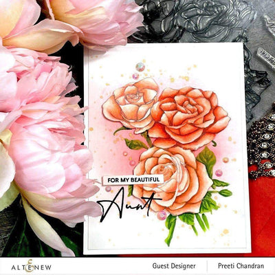 Altenew Stamp & Watercolor Bundle Paint-A-Flower: Rosa Floribunda & Artists' Watercolor 24 Pan Set Bundle