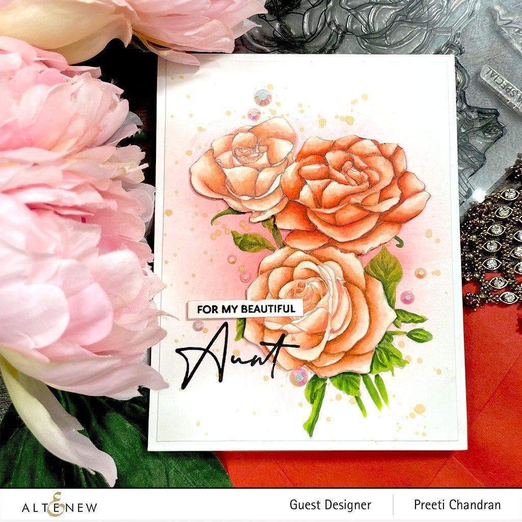 Altenew Stamp & Watercolor Bundle Paint-A-Flower: Rosa Floribunda & Watercolor Essential 12 Pan Set Bundle