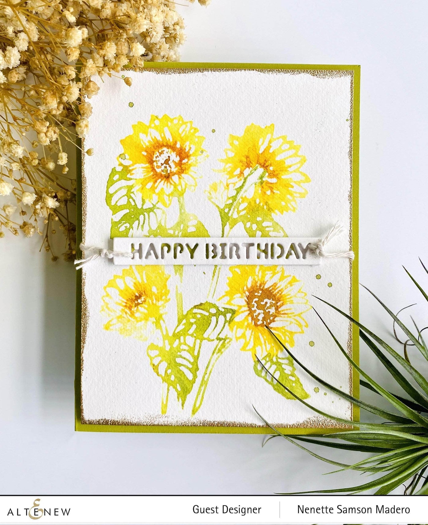 Altenew Stamp & Watercolor Bundle Sunflower Outline Stamp Set & Woodless Watercolor Pencils Bundle
