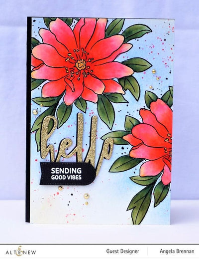 Altenew Stamp & Watercolor Bundle Paint-A-Flower: Wood Anemone & Hawaiian Shores Brush & Fine Tip Pens Bundle