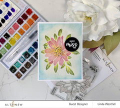 Altenew Stamp & Watercolor Bundle Paint-A-Flower: Wood Anemone & Hawaiian Shores Brush & Fine Tip Pens Bundle