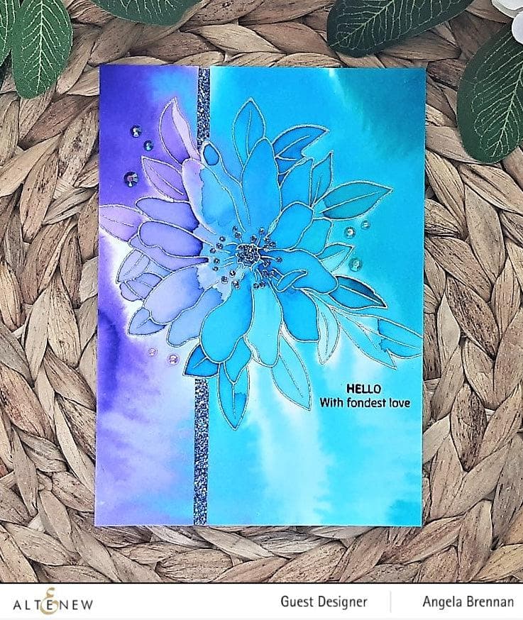 Altenew Stamp & Watercolor Bundle Paint-A-Flower: Wood Anemone & Hawaiian Shores Brush & Fine Tip Pens Bundle