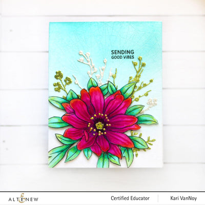 Altenew Stamp & Watercolor Bundle Paint-A-Flower: Wood Anemone & Hawaiian Shores Brush & Fine Tip Pens Bundle