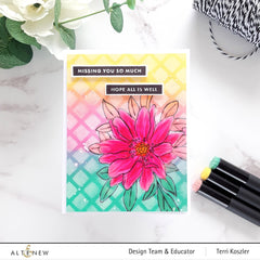 Altenew Stamp & Watercolor Bundle Paint-A-Flower: Wood Anemone & Hawaiian Shores Brush & Fine Tip Pens Bundle