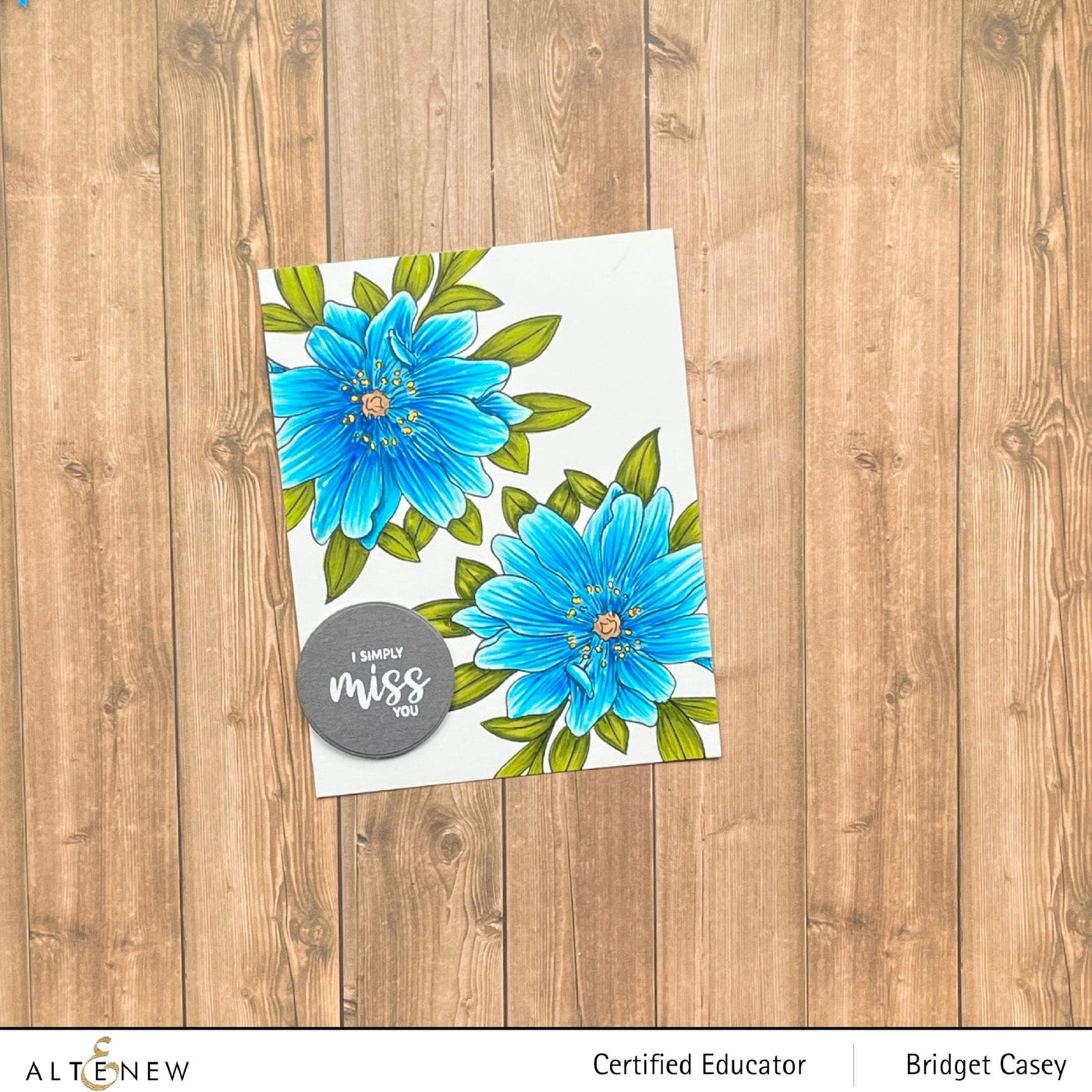 Altenew Stamp & Watercolor Bundle Paint-A-Flower: Wood Anemone & Hawaiian Shores Brush & Fine Tip Pens Bundle