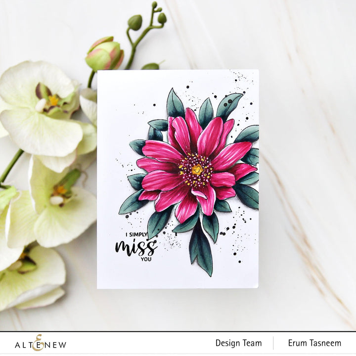 Altenew Stamp & Watercolor Bundle Paint-A-Flower: Wood Anemone & Hawaiian Shores Brush & Fine Tip Pens Bundle