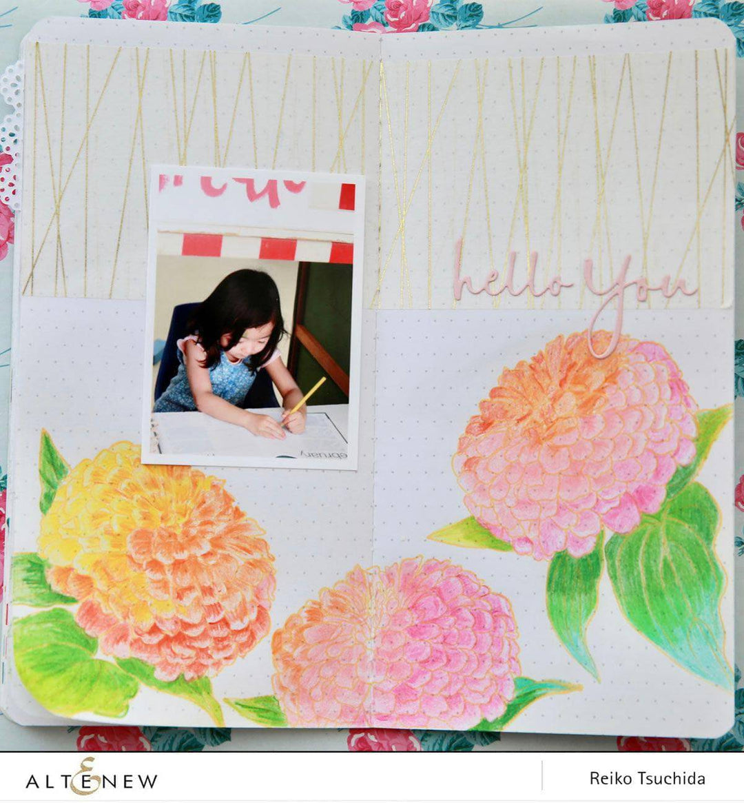 Altenew Release Bundle Paint-A-Flower: Zinnia Magellan Rose & Hawaiian Shores Brush & Fine Tip Pens Bundle