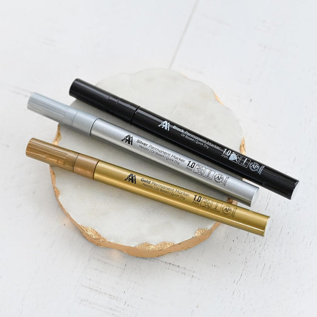 Set of Altenew Essential Permanent Markers with colorful caps and fine tips, perfect for stationery and gift projects.