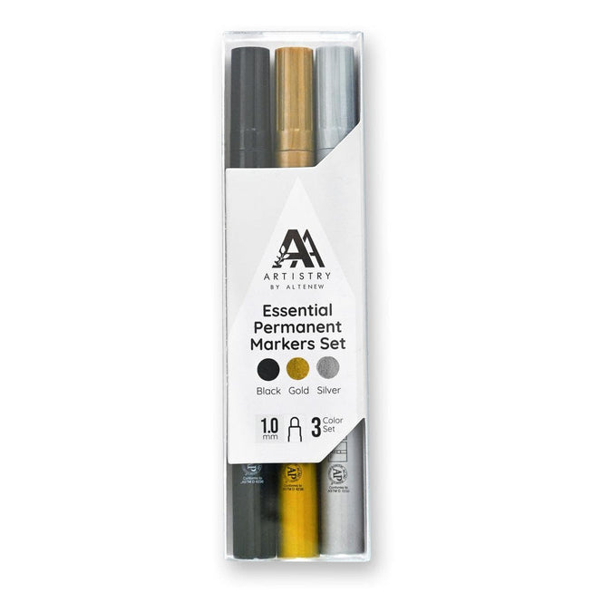 Set of Altenew Essential Permanent Markers with colorful ink tips, perfect for stationery and gift applications.