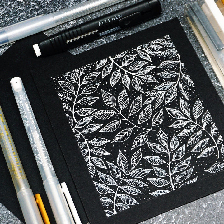 Black Paper White Art Gel Pen 3-Pack White Gel Pens 1mm Fine Tip