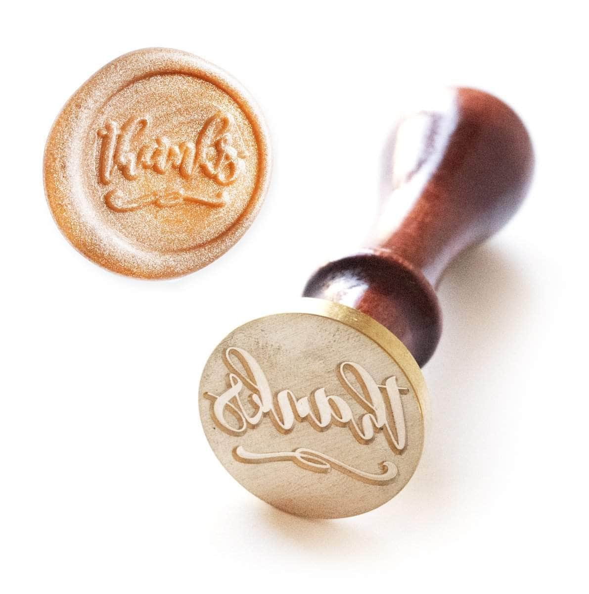 Ready Made Wax Seal Stamp - Floral Single Initial Wax Seal Stamp