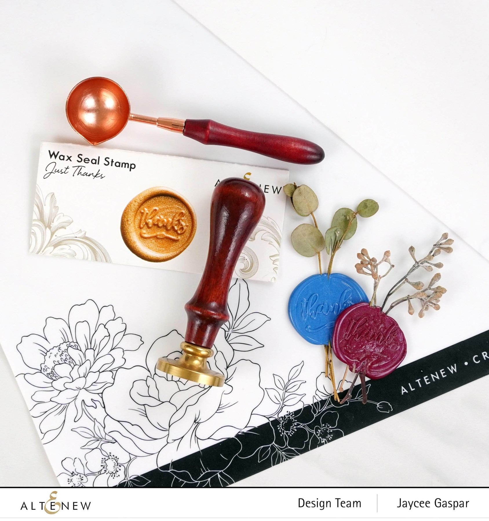 Enjoy Myself Rose Wax Seal Stamp Kit with Gift Box, Indonesia