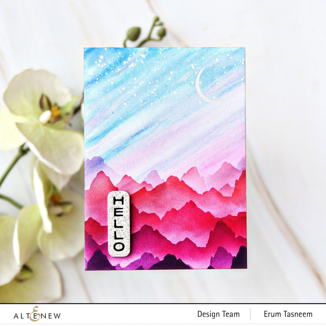 EXP Factors Stencil Abstract Mountain Scene Stencil