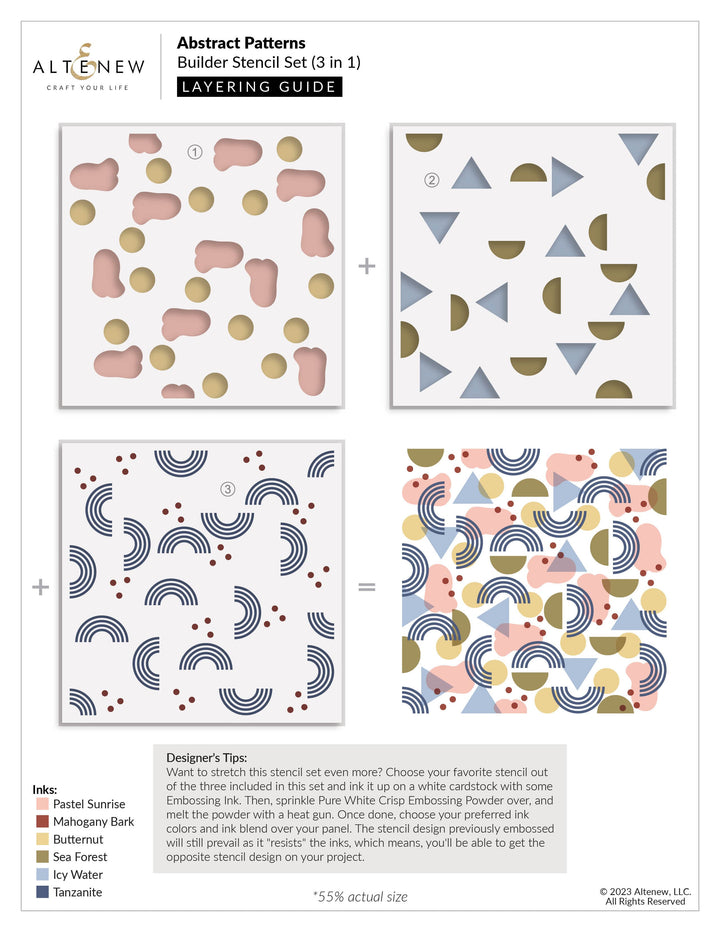 EXP Factors Stencil Abstract Patterns Builder Stencil Set (3 in 1)