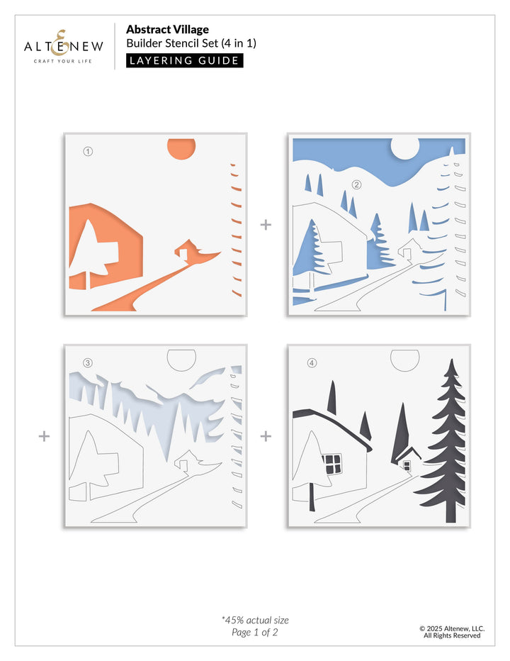 Abstract Village Builder Stencil Set (4 In 1)